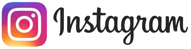 Instagram logo with gradient icon and black script font on a transparent background.